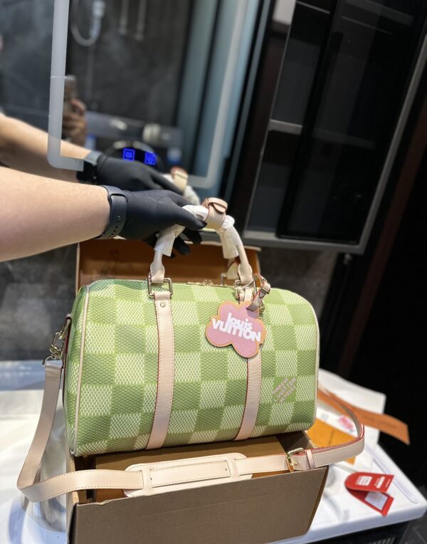 LOUIS VUITTON KEEPALL BANDOULIÈRE DAMIER CANVAS GREEN 35CM N40671 - Image 2