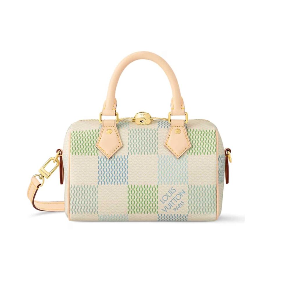 LOUIS VUITTON SPEEDY BANDOULIÈRE DAMIER CANVAS PISTACHIO 20CM N40515
