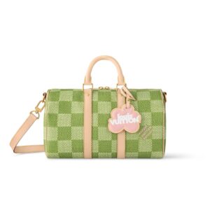 LOUIS VUITTON KEEPALL BANDOULIÈRE DAMIER CANVAS GREEN 35CM N40671