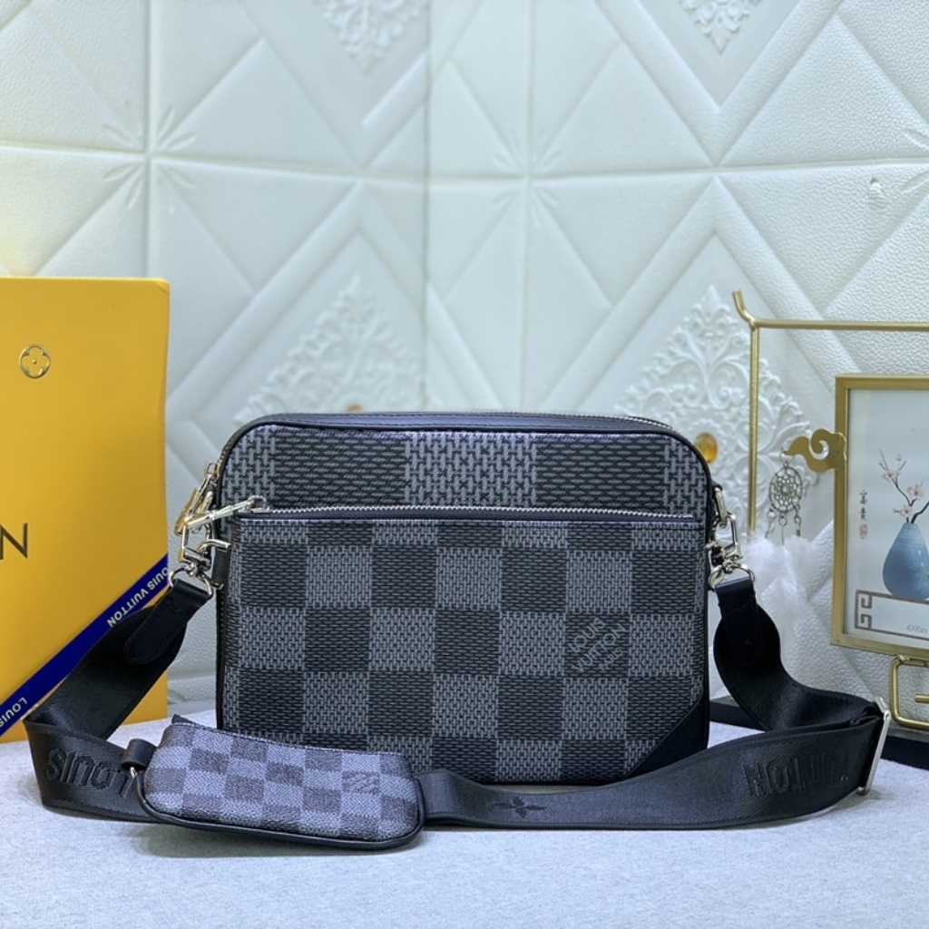 Louis Vuitton Trio Messenger Bag Damier Canvas Black 25Cm N50017 - Image 2