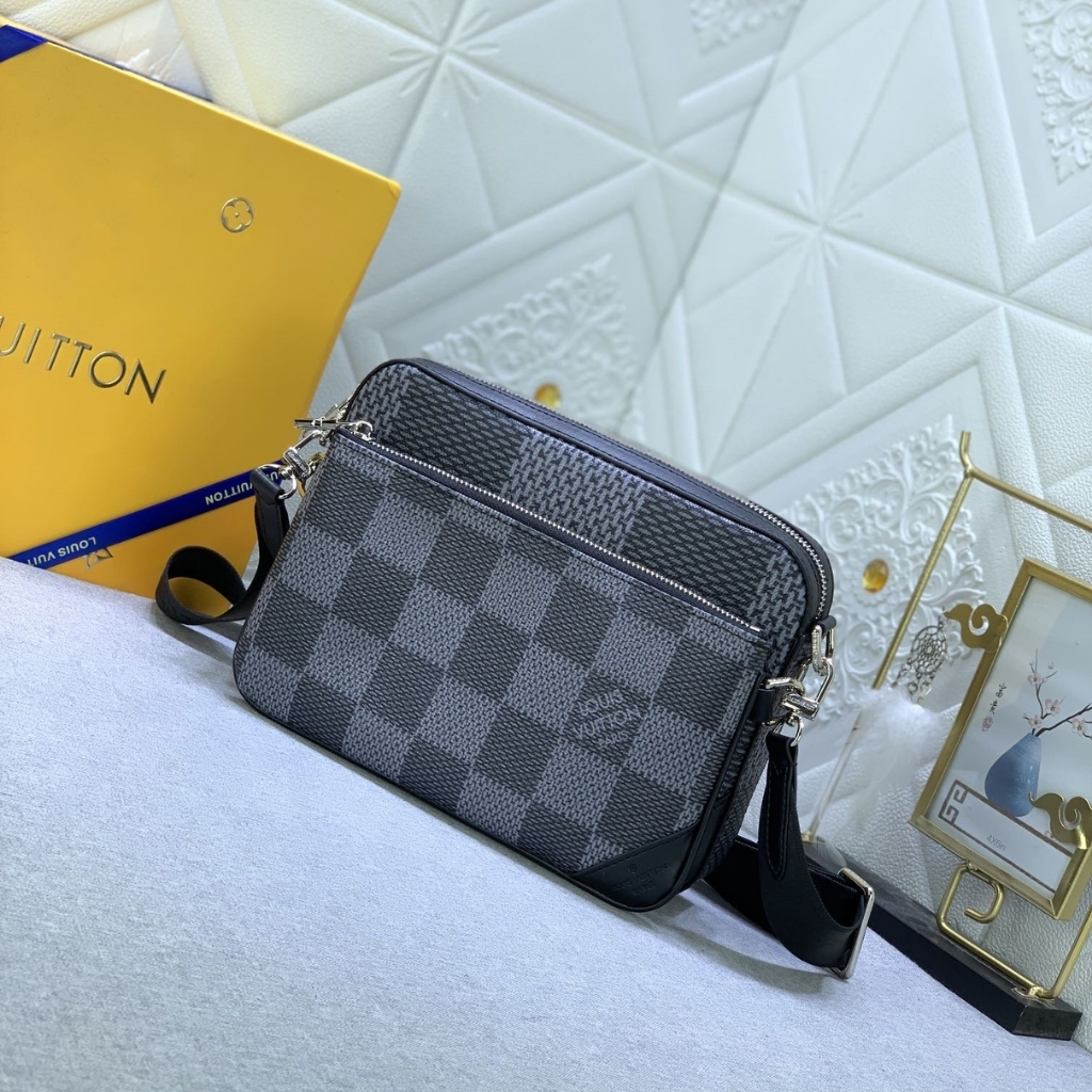 Louis Vuitton Trio Messenger Bag Damier Canvas Black 25Cm N50017 - Image 3