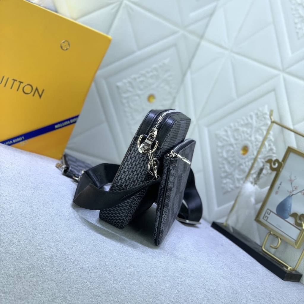 Louis Vuitton Trio Messenger Bag Damier Canvas Black 25Cm N50017 - Image 6