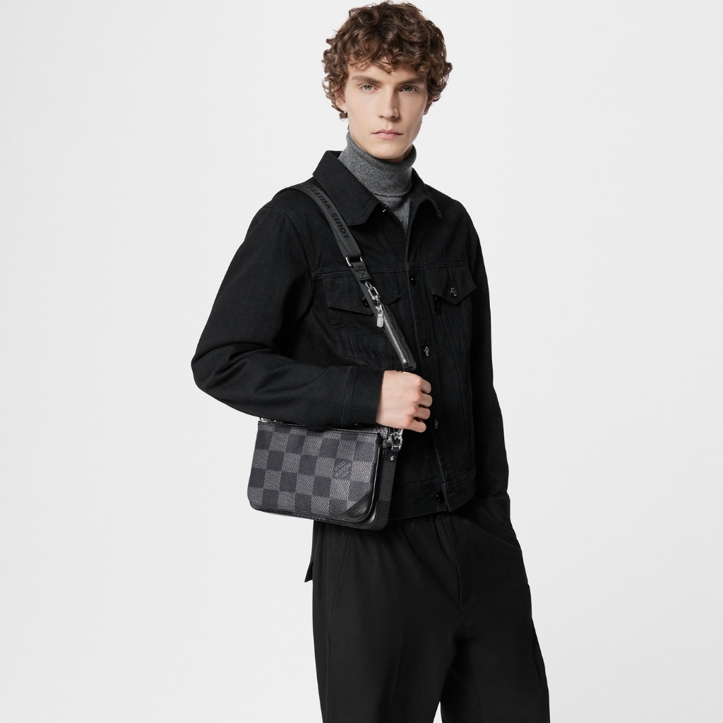 Louis Vuitton Trio Messenger Bag Damier Canvas Black 25Cm N50017 - Image 12