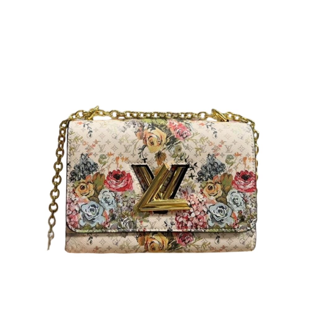 LOUIS VUITTON TWIST BAG FLOWER BEIGE 22CM