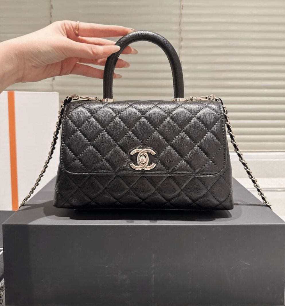 CHANEL TRENDY CC TOP HANDLE BAG PYTHON BLACK 23CM - Image 2