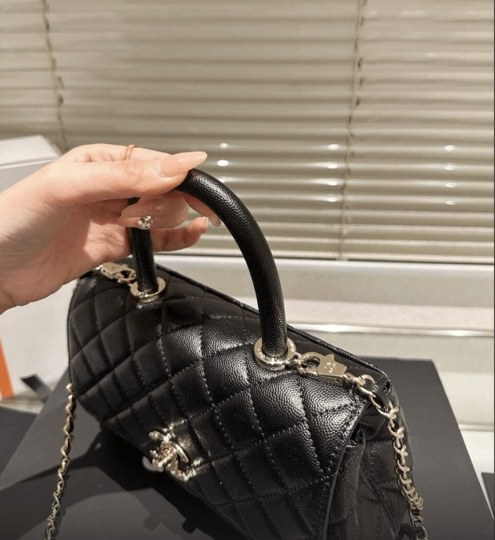 CHANEL TRENDY CC TOP HANDLE BAG PYTHON BLACK 23CM - Image 4