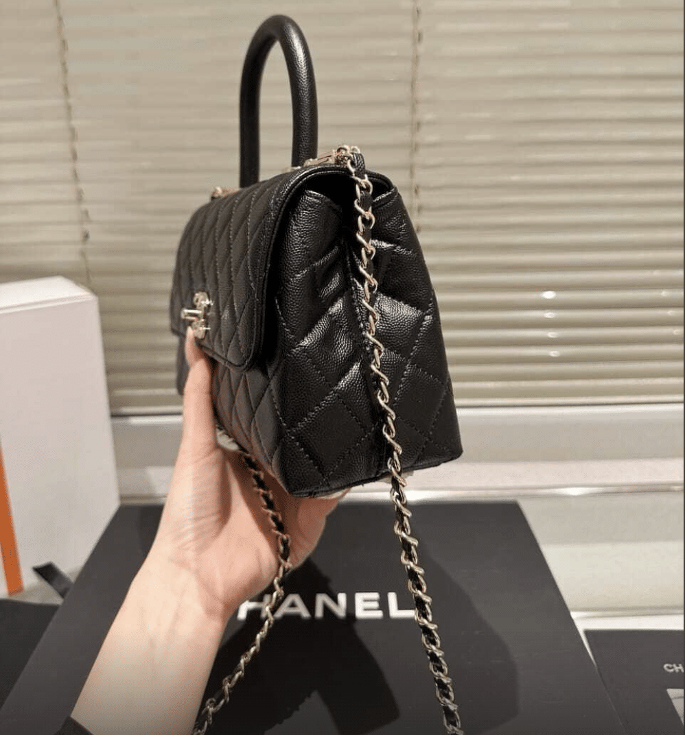 CHANEL TRENDY CC TOP HANDLE BAG PYTHON BLACK 23CM - Image 5
