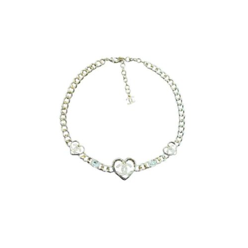 Chanel Heart Cc Necklace