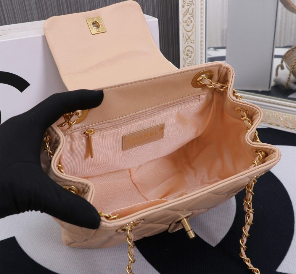 CHANEL MIX ACCORDION CC FLAP BAG QUILTED GLAZED LEATHER PINK 23CM - Image 2