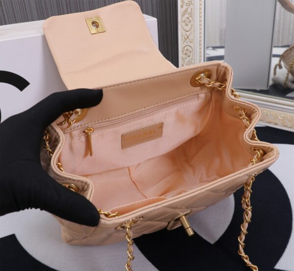 CHANEL MIX ACCORDION CC FLAP BAG QUILTED GLAZED LEATHER PINK 23CM - Image 2