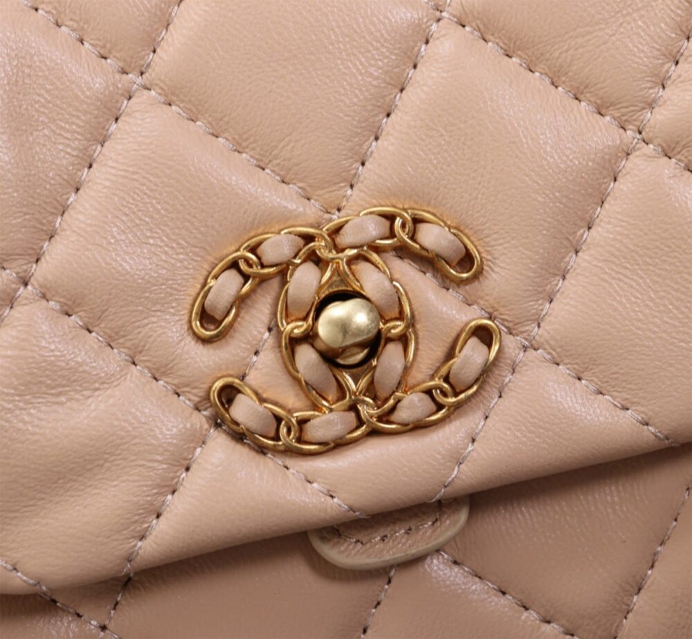 CHANEL MIX ACCORDION CC FLAP BAG QUILTED GLAZED LEATHER PINK 23CM - Image 6