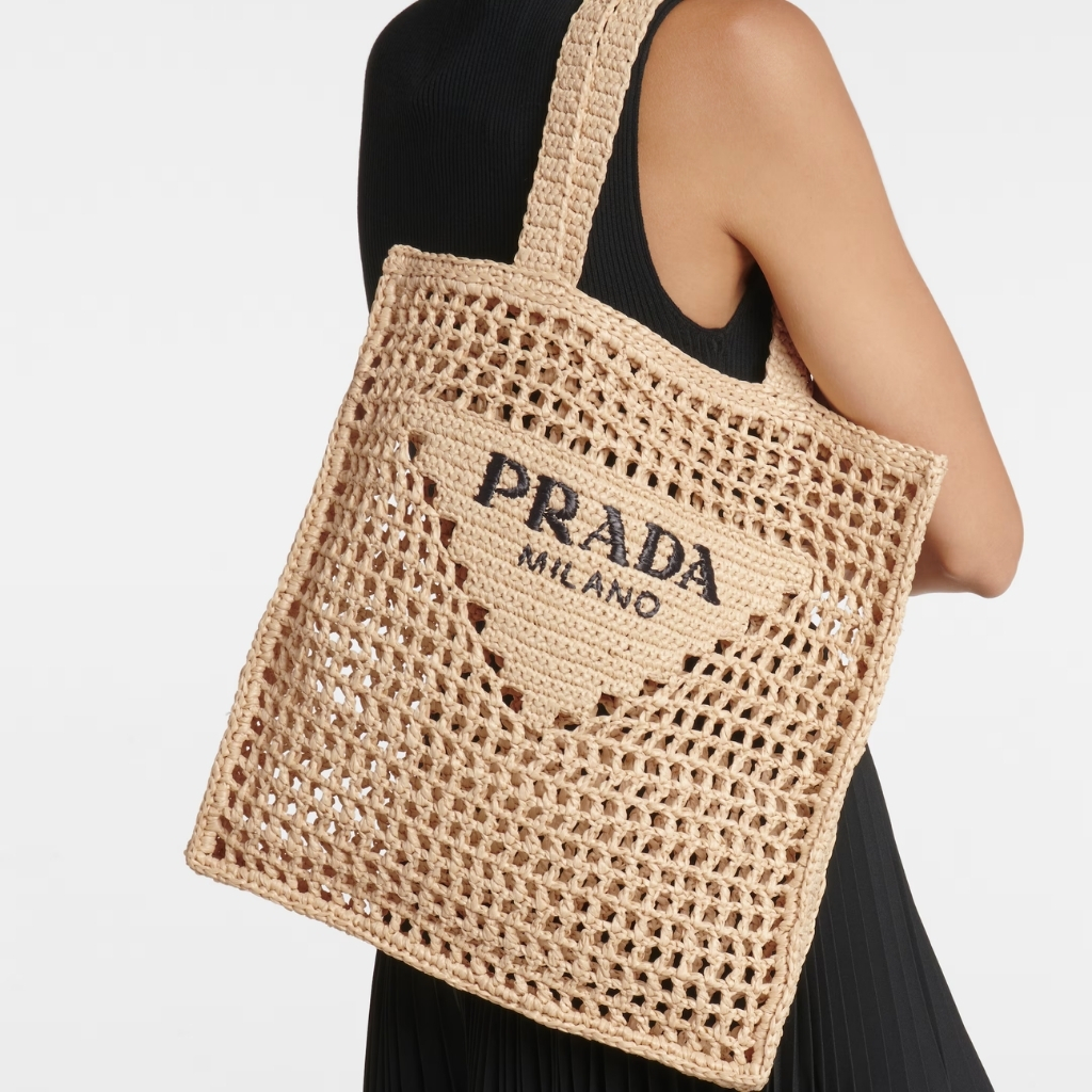 Prada Crochet Tote Bag Natural 38cm 1BG393 2C2T F0018 V OOO - Image 9