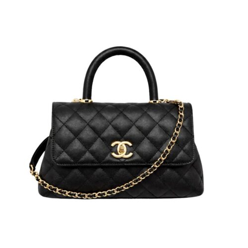 Chanel Trendy Cc Top Handle Bag Python Black 23Cm