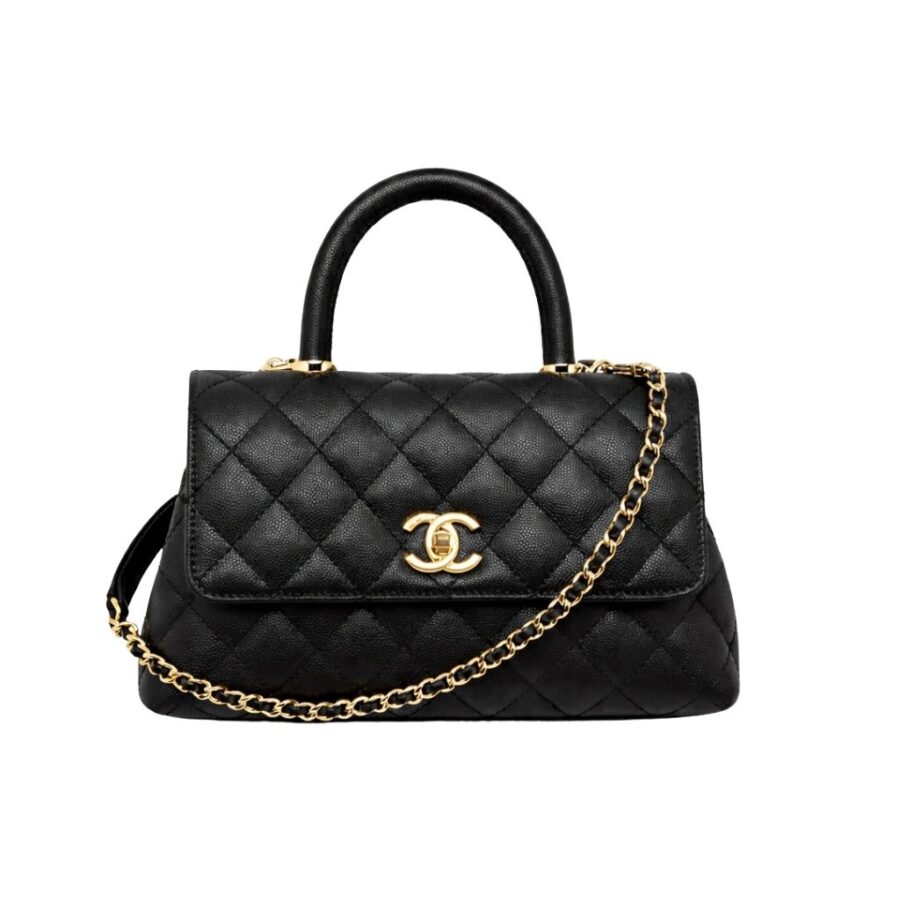 Chanel Trendy Cc Top Handle Bag Python Black 23Cm