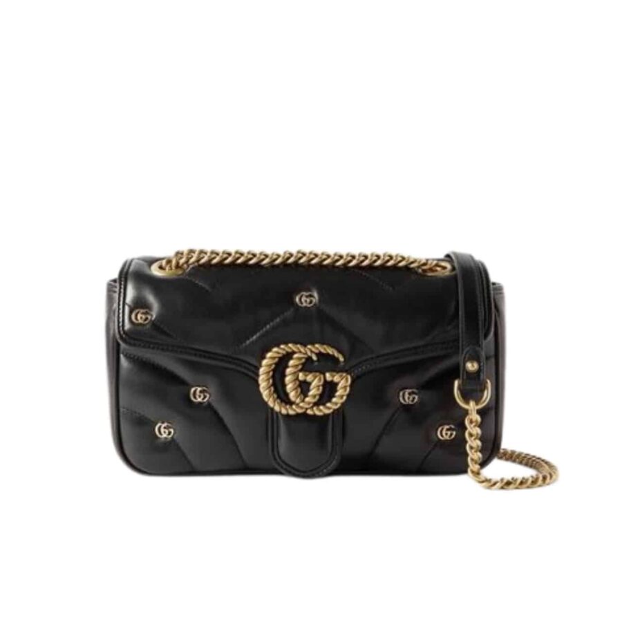 GUCCI GG MARMONT SHOULDER BAG BLACK 23CM 443497 AACPG 1000