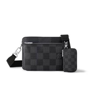 Louis Vuitton Trio Messenger Bag Damier Canvas Black 25Cm N50017