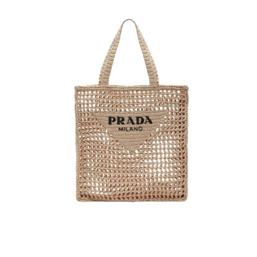 Prada Crochet Tote Bag Natural 38cm 1BG393 2C2T F0018 V OOO