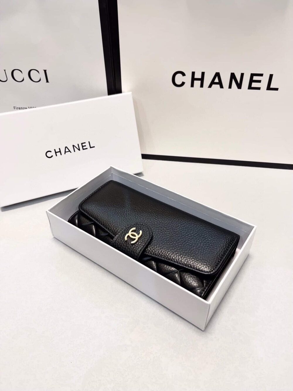 CHANEL CLASSIC LONG FLAP WALLET BLACK 19CM - Image 3