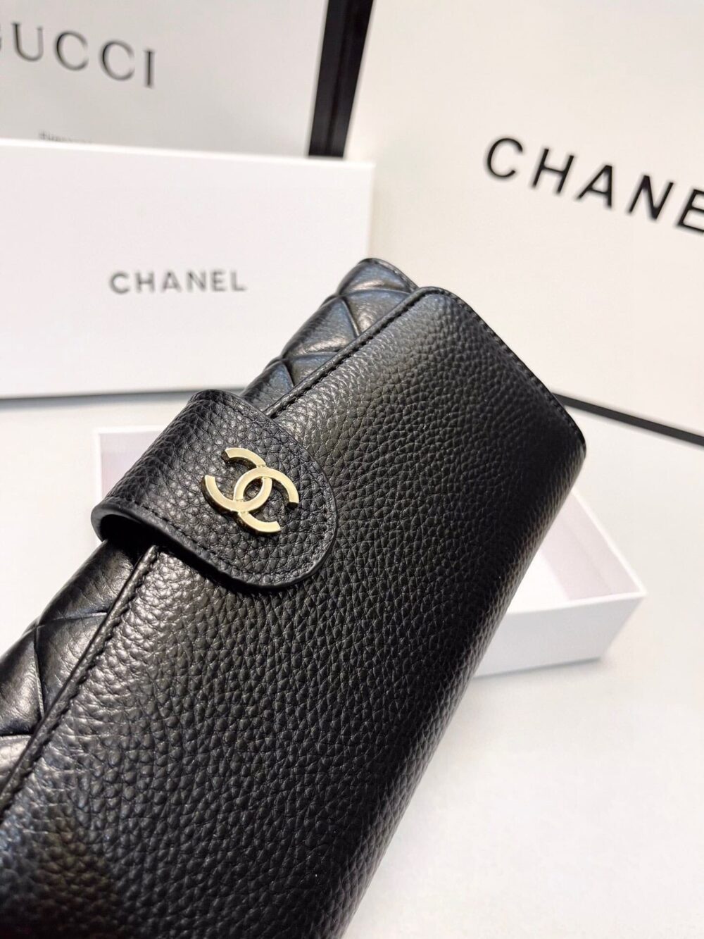 CHANEL CLASSIC LONG FLAP WALLET BLACK 19CM - Image 4