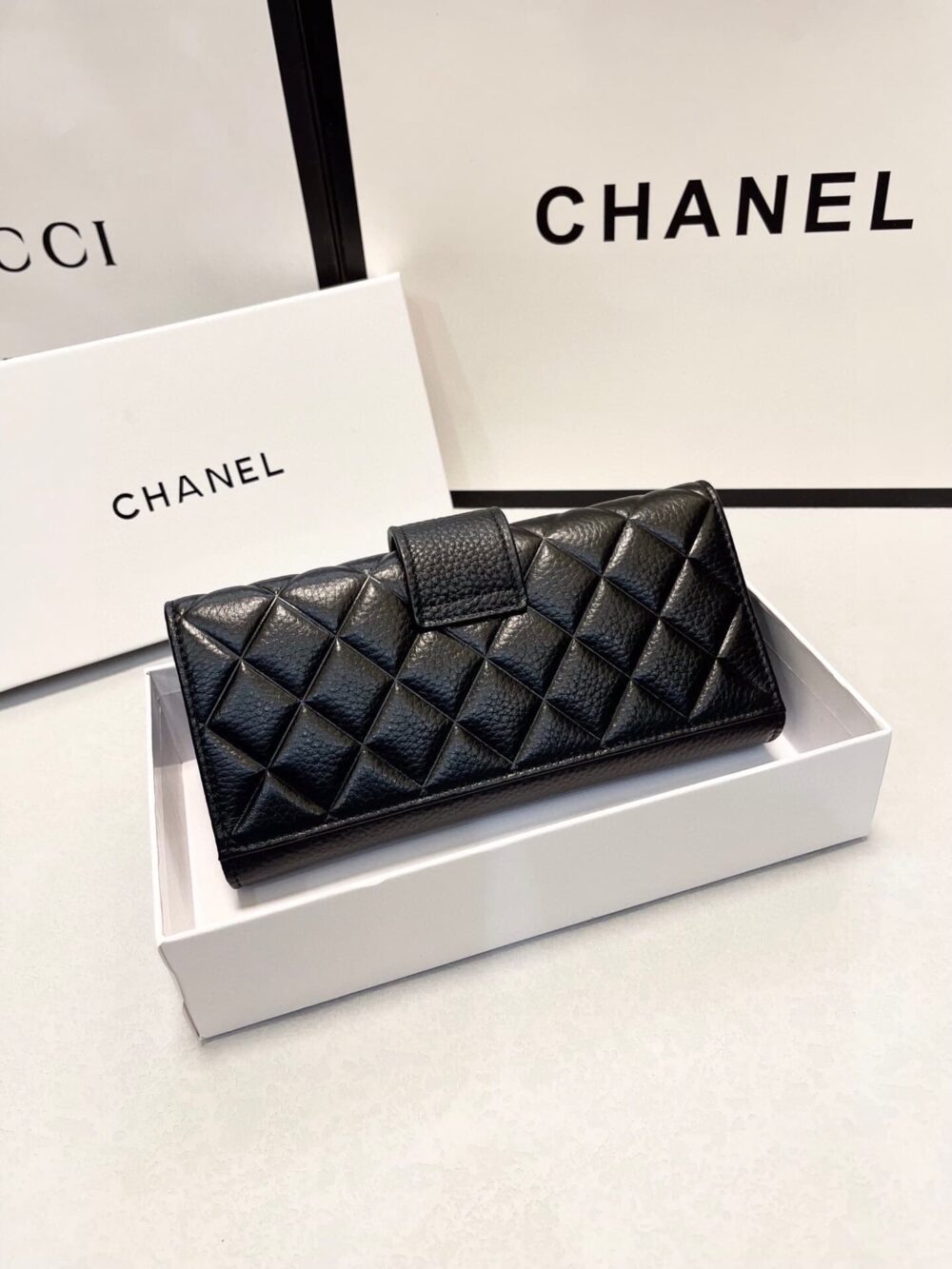 CHANEL CLASSIC LONG FLAP WALLET BLACK 19CM - Image 5