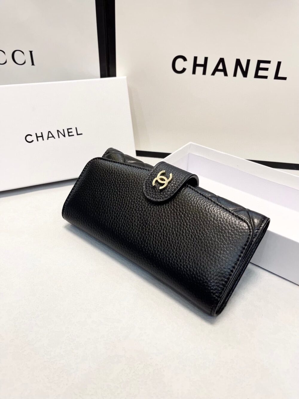 CHANEL CLASSIC LONG FLAP WALLET BLACK 19CM - Image 6