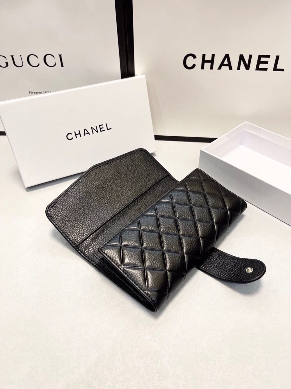 CHANEL CLASSIC LONG FLAP WALLET BLACK 19CM - Image 7