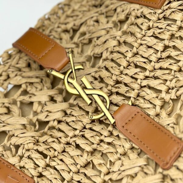 SAINT LAURENT PANIER RAFFIA NATURAL BROWN 39CM 688221 GAAAC 2080 - Image 6