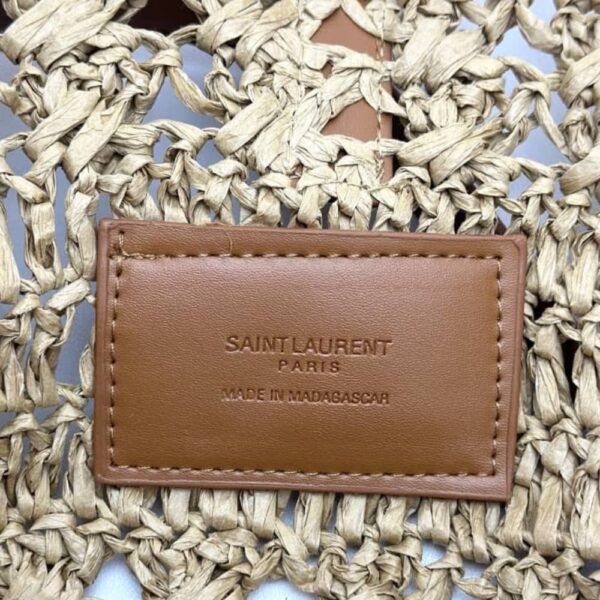 SAINT LAURENT PANIER RAFFIA NATURAL BROWN 39CM 688221 GAAAC 2080 - Image 7