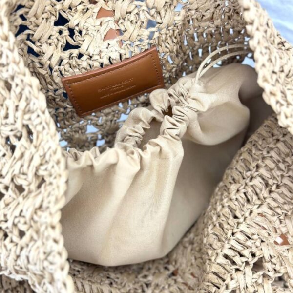 SAINT LAURENT PANIER RAFFIA NATURAL BROWN 39CM 688221 GAAAC 2080 - Image 8