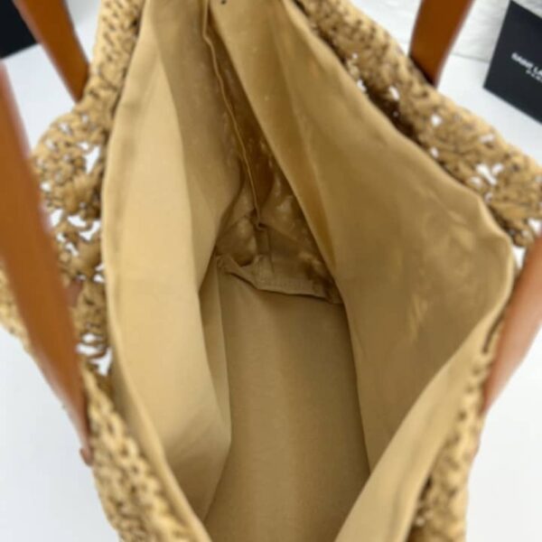SAINT LAURENT PANIER RAFFIA NATURAL BROWN 39CM 688221 GAAAC 2080 - Image 9