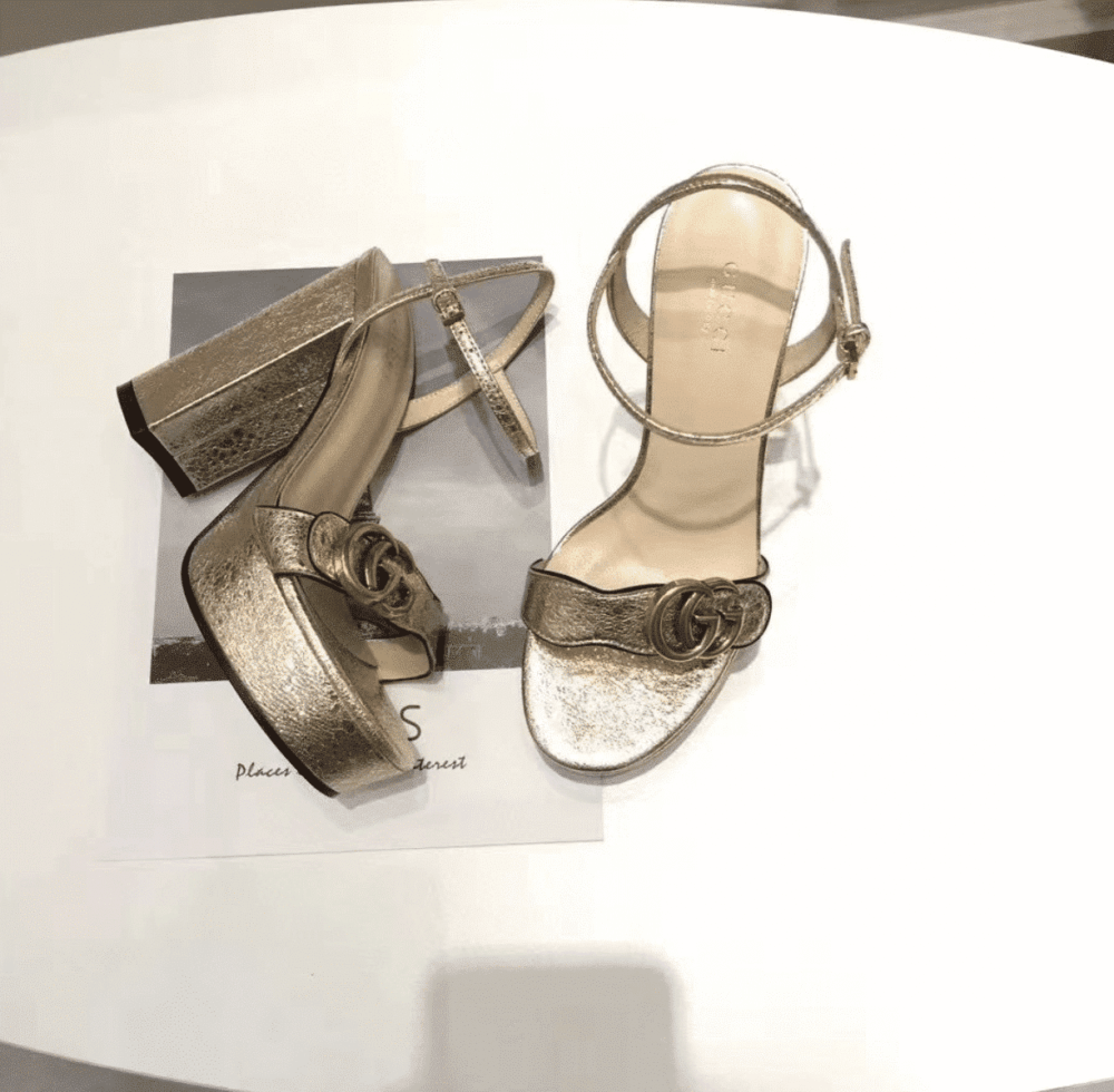 GUCCI MARMONT PLATFORM SANDAL GOLD COLOR - Image 2