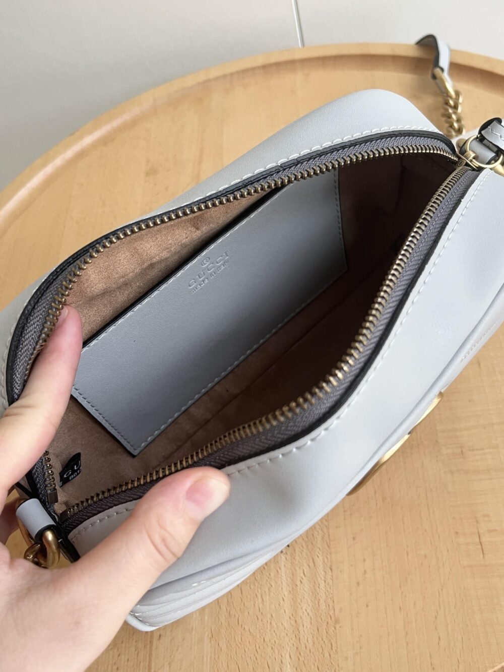 GUCCI GG MARMONT SMALL SHOULDER BAG LIGHT GREY 24CM 447632 AABZB 1712 - Image 4