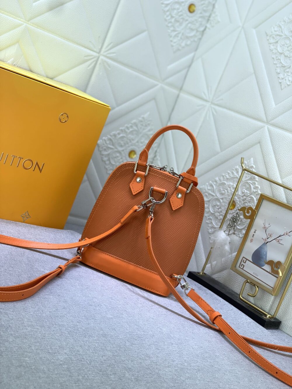 LOUIS VUITTON ALMA BACKPACK EPI LEATHER ORANGE 20CM M25104 - Image 9