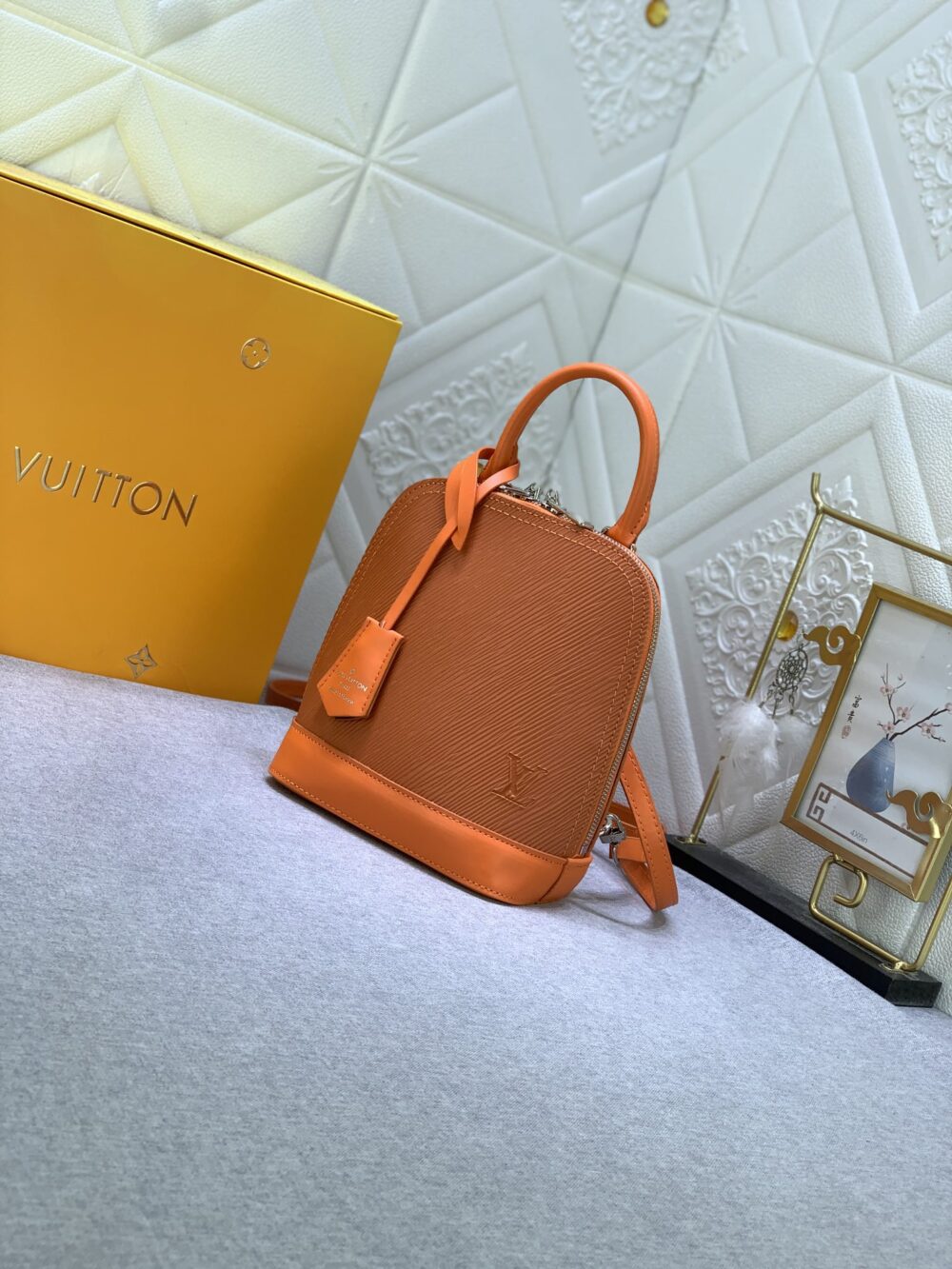 LOUIS VUITTON ALMA BACKPACK EPI LEATHER ORANGE 20CM M25104 - Image 10