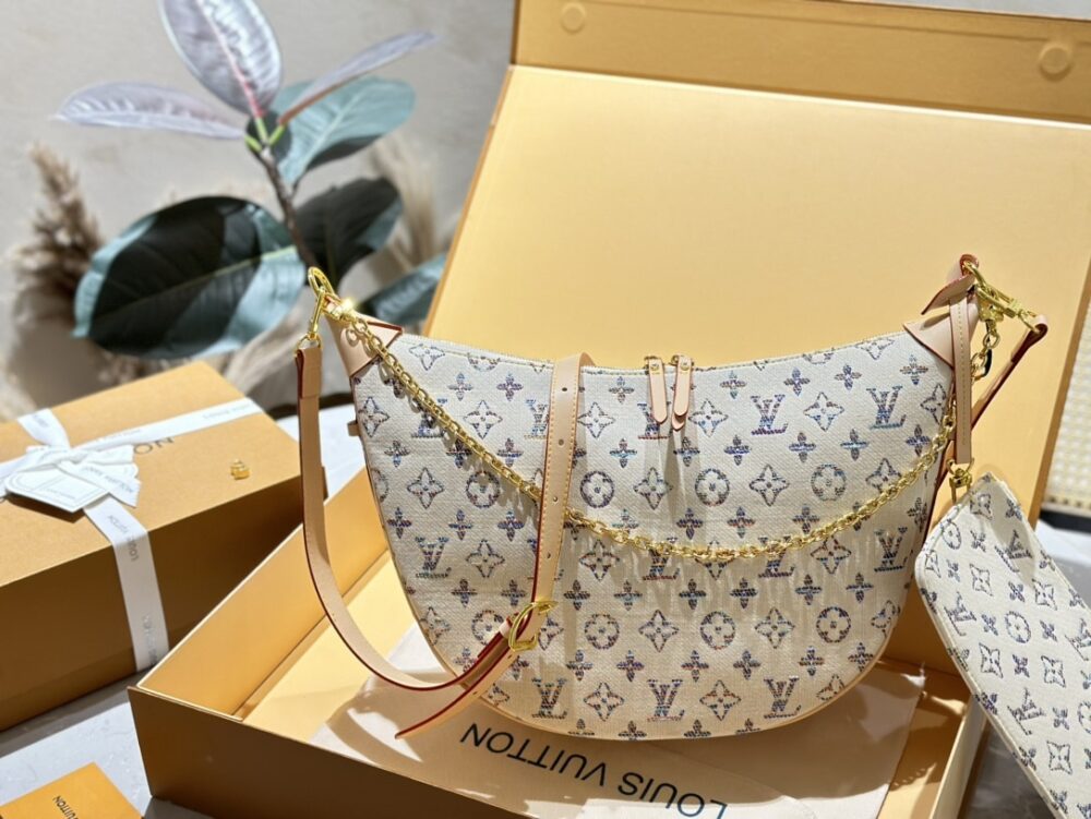 LOUIS VUITTON LOOP HOBO MONOGRAM BAG MULTICOLOR BEIGE 38CM - Image 7