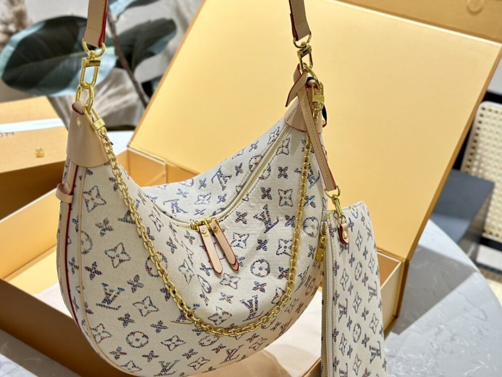 LOUIS VUITTON LOOP HOBO MONOGRAM BAG MULTICOLOR BEIGE 38CM - Image 6