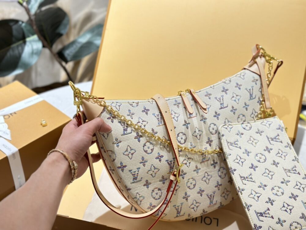 LOUIS VUITTON LOOP HOBO MONOGRAM BAG MULTICOLOR BEIGE 38CM - Image 3
