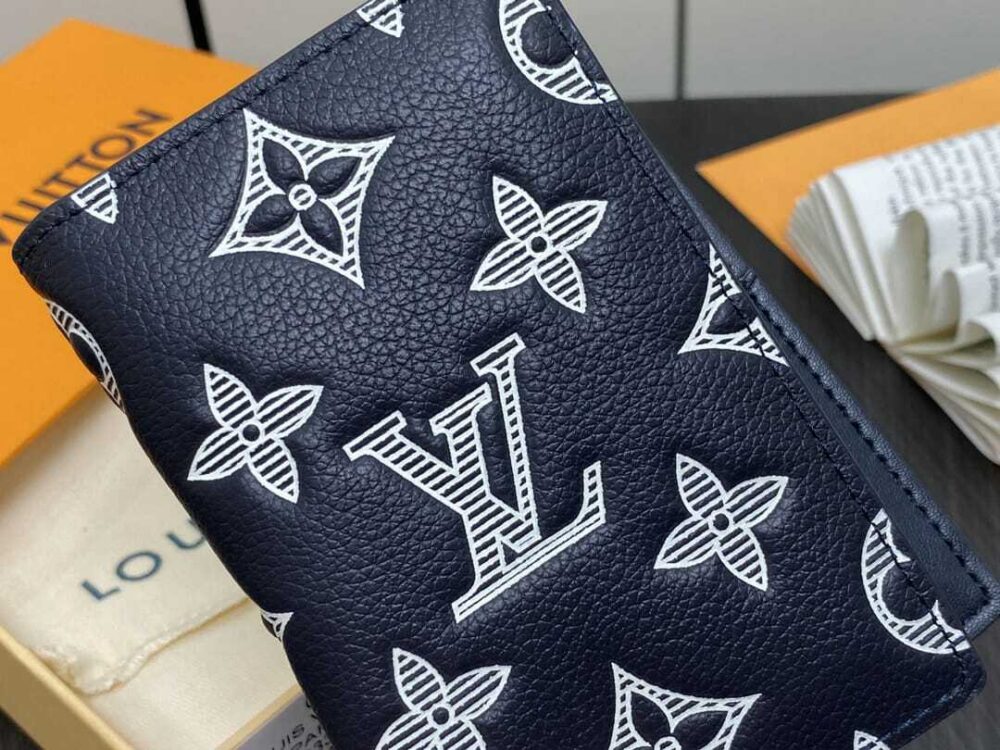 LOUIS VUITTON POCKET ORGANIZER MONOGRAM LEATHER NAVY BLUE 7CM M83378 - Image 3