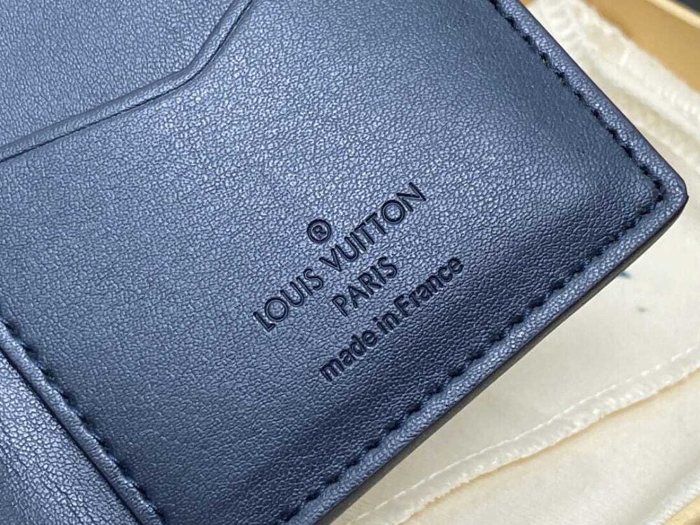 LOUIS VUITTON POCKET ORGANIZER MONOGRAM LEATHER NAVY BLUE 7CM M83378 - Image 2