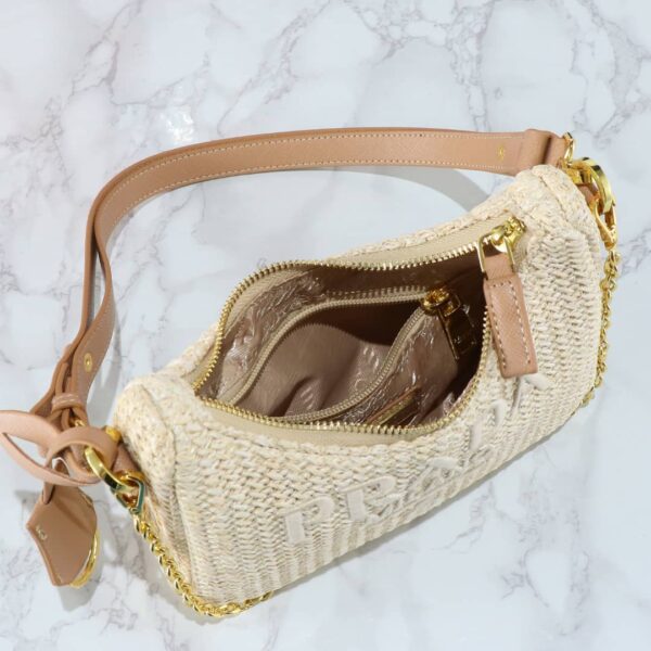 PRADA RE EDITION CROCHET BAG NATURAL 22CM 1BC204 2M2T F0018 V JUO - Image 2