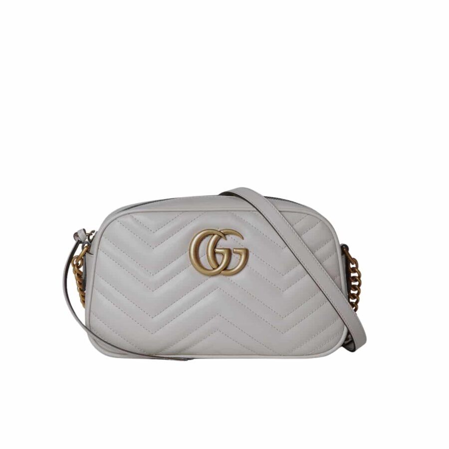 GUCCI GG MARMONT SMALL SHOULDER BAG LIGHT GREY 24CM 447632 AABZB 1712