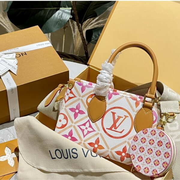 LOUIS VUITTON ONTHEGO EAST WEST MONOGRAM CANVAS CORAL 25CM M25318 - Image 2