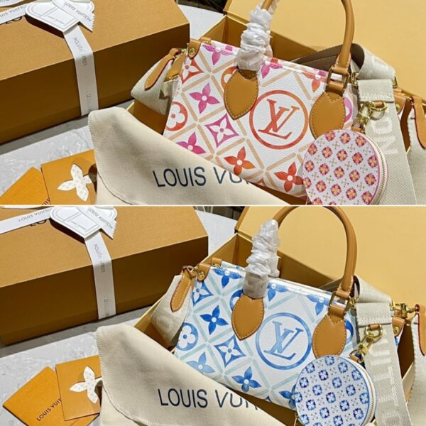 LOUIS VUITTON ONTHEGO EAST WEST MONOGRAM CANVAS CORAL 25CM M25318 - Image 3