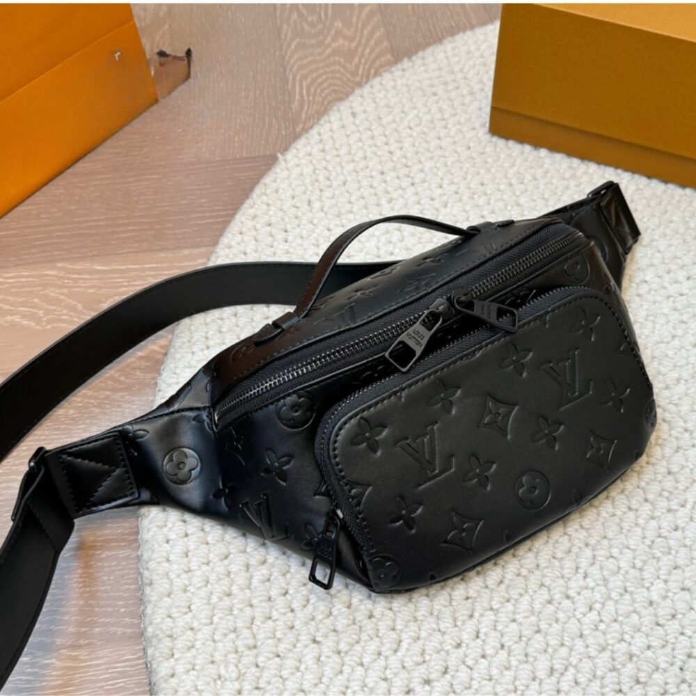 LOUIS VUITTON RUSH BUMBAG MONOGRAM SHADOW LEATHER LEATHER BLACK 31CM M47058 - Image 3