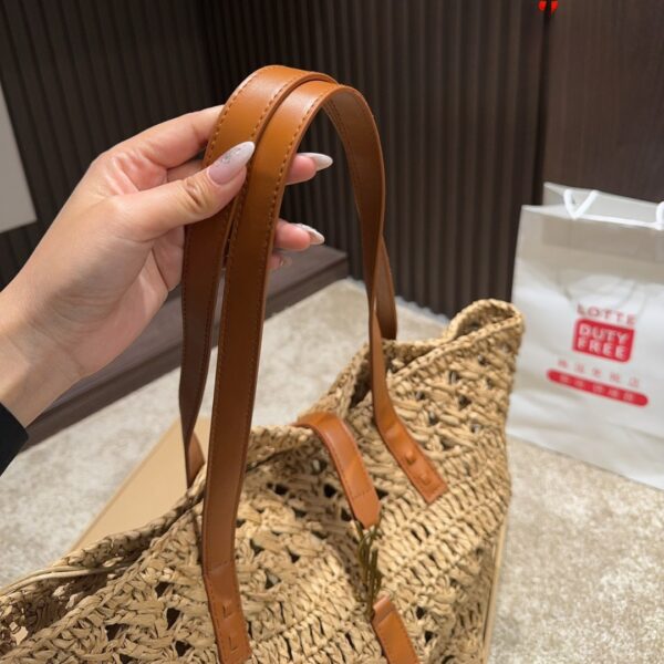 SAINT LAURENT PANIER RAFFIA NATURAL BROWN 39CM 688221 GAAAC 2080 - Image 5