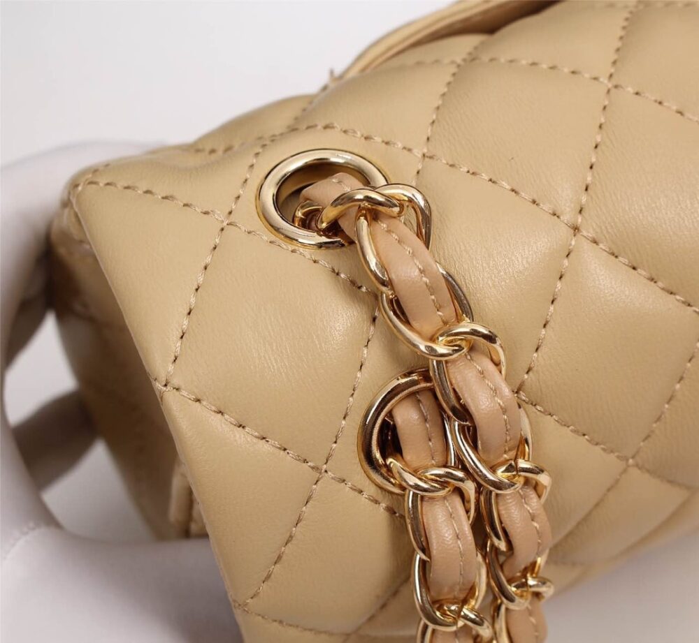 CHANEL CLASSIC FLAP BEIGE GOLD HARDWARE 25CM - Image 3