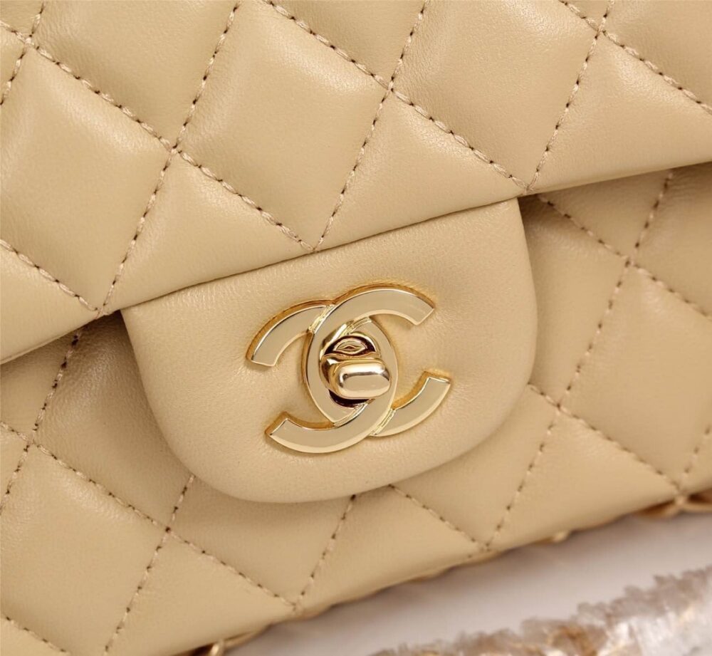 CHANEL CLASSIC FLAP BEIGE GOLD HARDWARE 25CM - Image 5