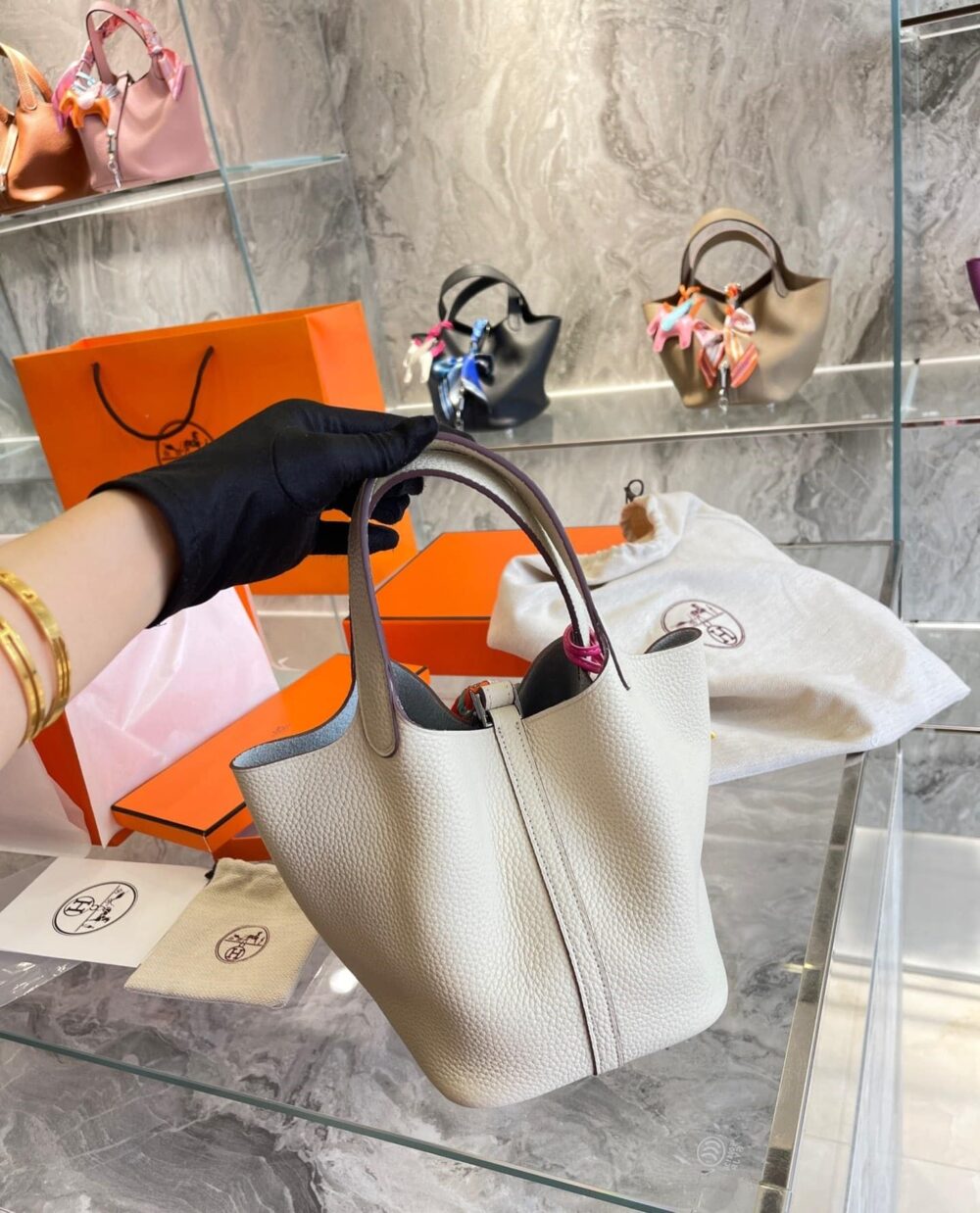 HERMES PICOTIN 18CM WHITE - Image 5