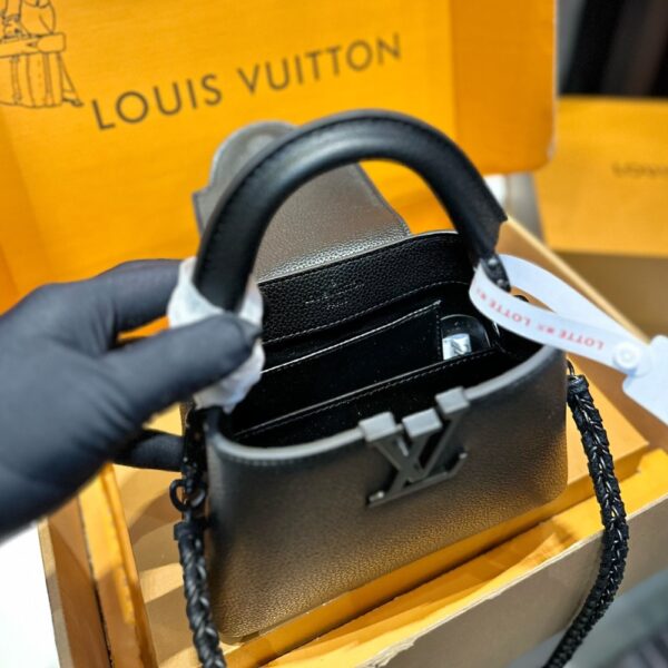 LOUIS VUITTON CAPUCINES EAST WEST MINI OPTIC BLACK 19CM M23955 - Image 8