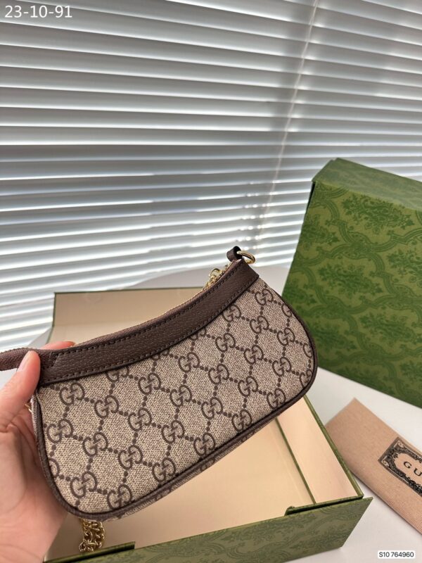 GUCCI MINI OPHIDIA GG SHOULDER BAG BROWN 20M - Image 3